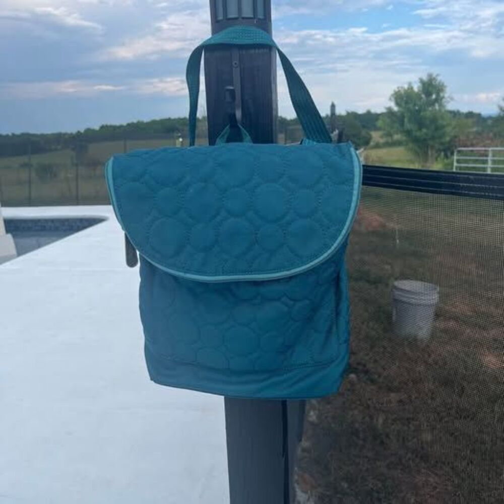 Thirty One Teal backpack bag purse several departments Vary You quilted